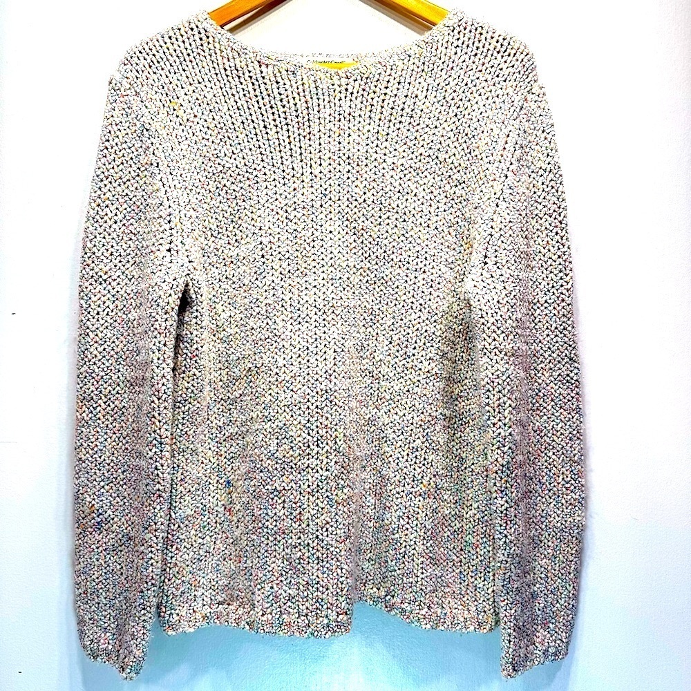 Coldwater Creek Sweater Multicolor Woven Chunky Knit Women’s Size Medium